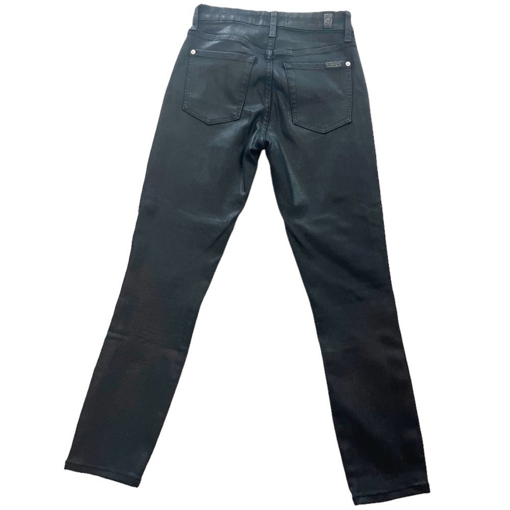 7 For All Mankind B(Air) Skinny Jeans in Coated Black - Womens Size 25 - Picture 2 of 3
